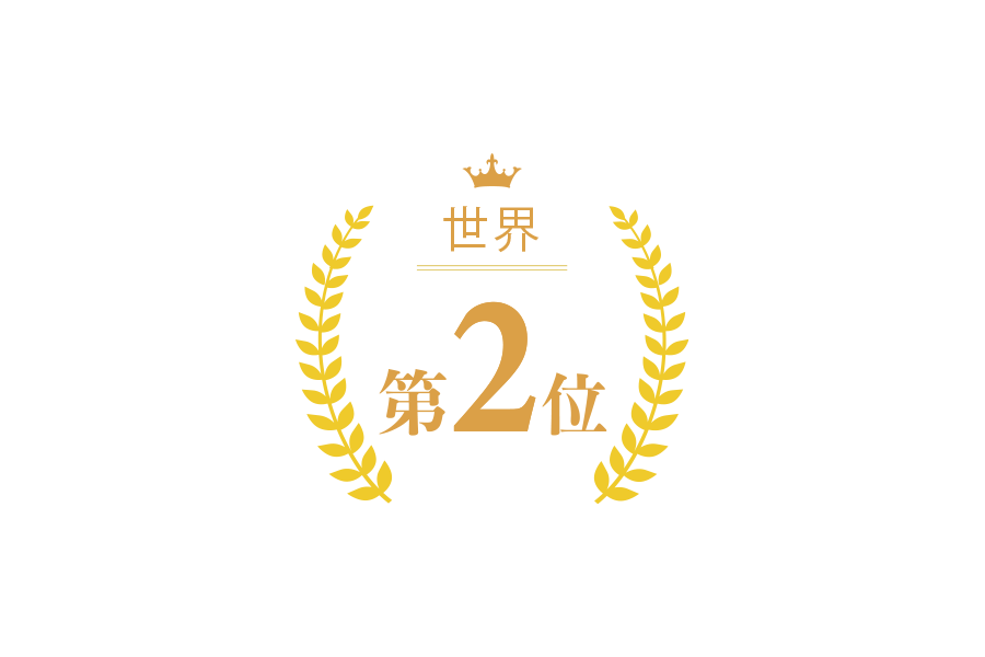 国内第1位 世界第2位